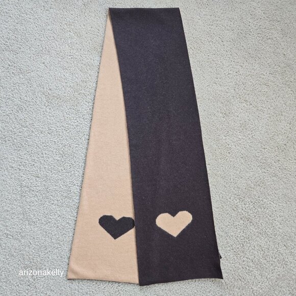 Portolano Color Block Scarf With Heart Lambswool/Angora - Picture 3 of 13